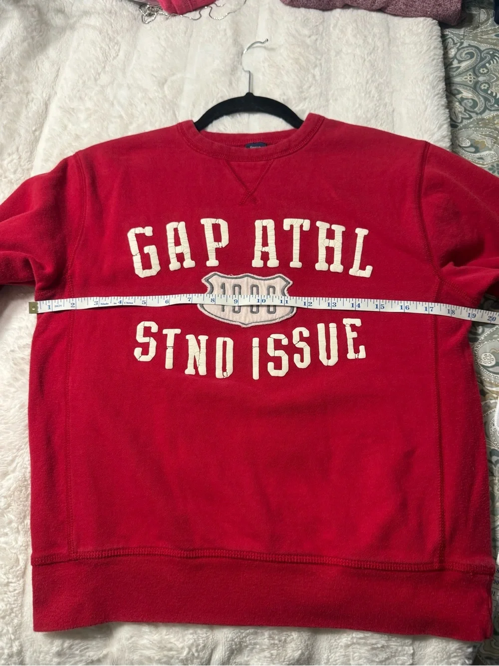 GAP Red Crewneck Sweatshirt with Cream Logo
